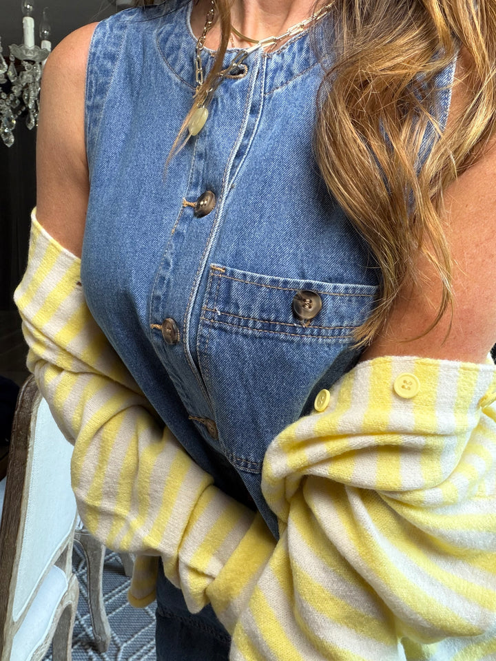 Sleeveless Denim Mini Dress
