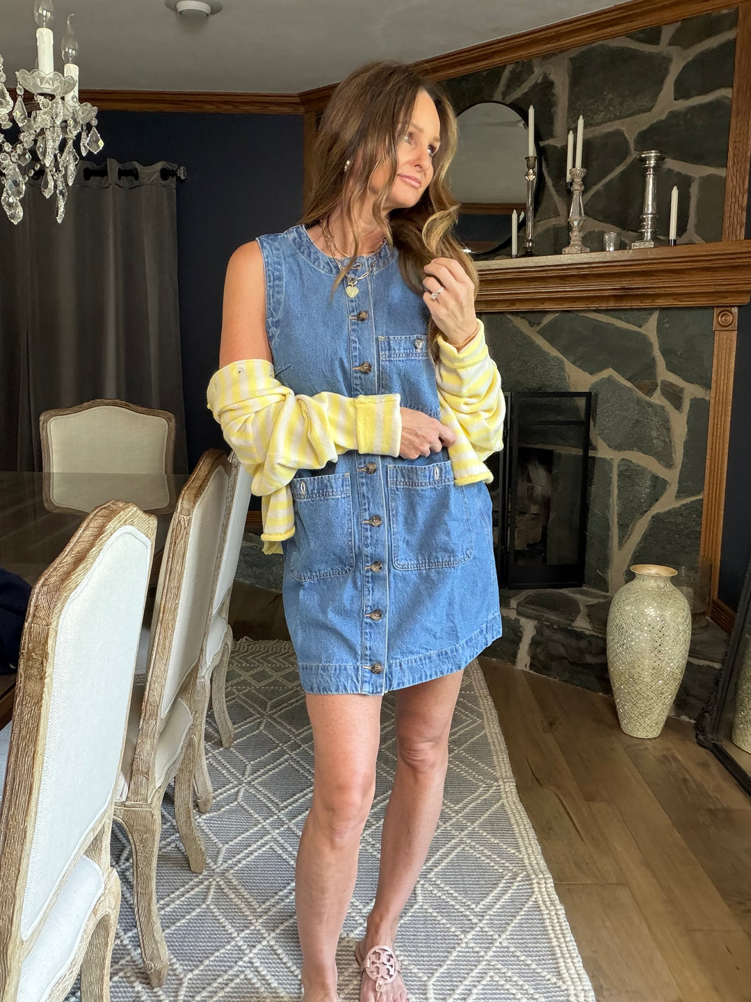 Sleeveless Denim Mini Dress