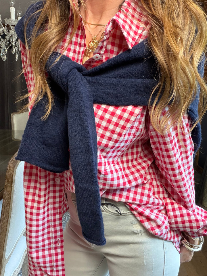 Red Gingham Button Down