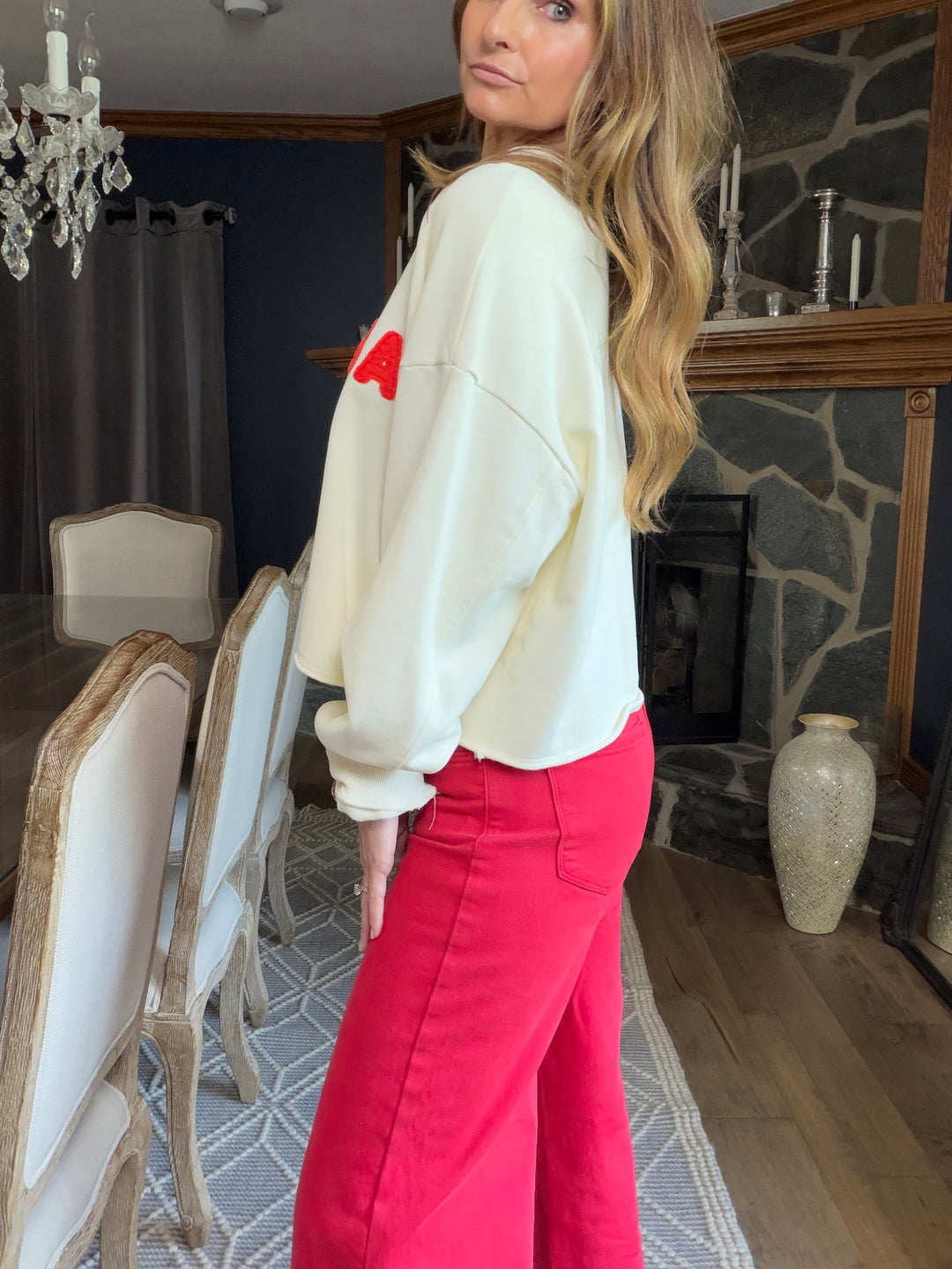 USA Patch Cropped Pullover
