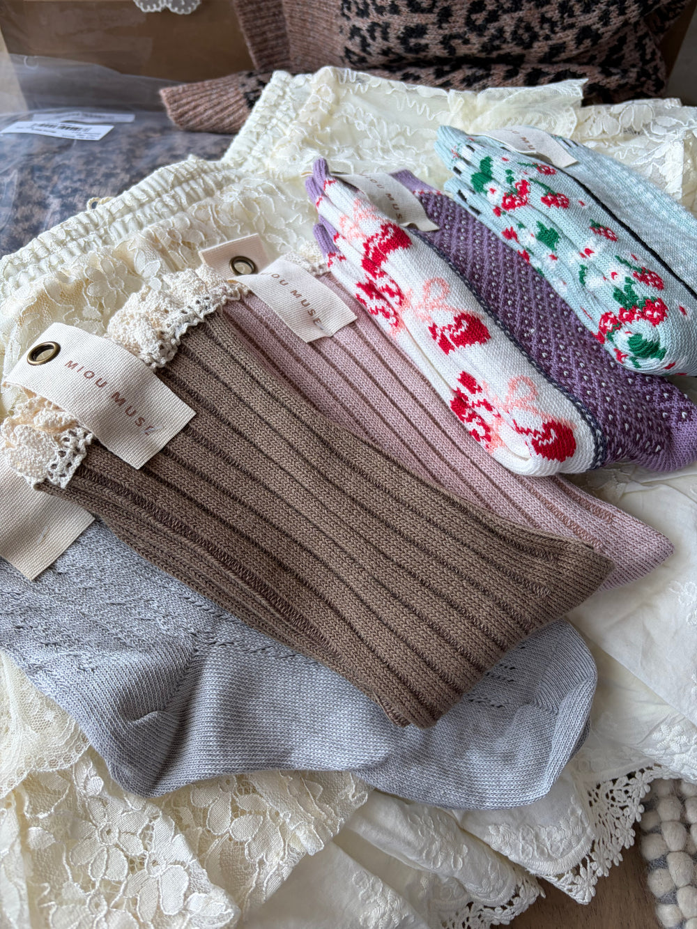 Girly ruffle crew socks