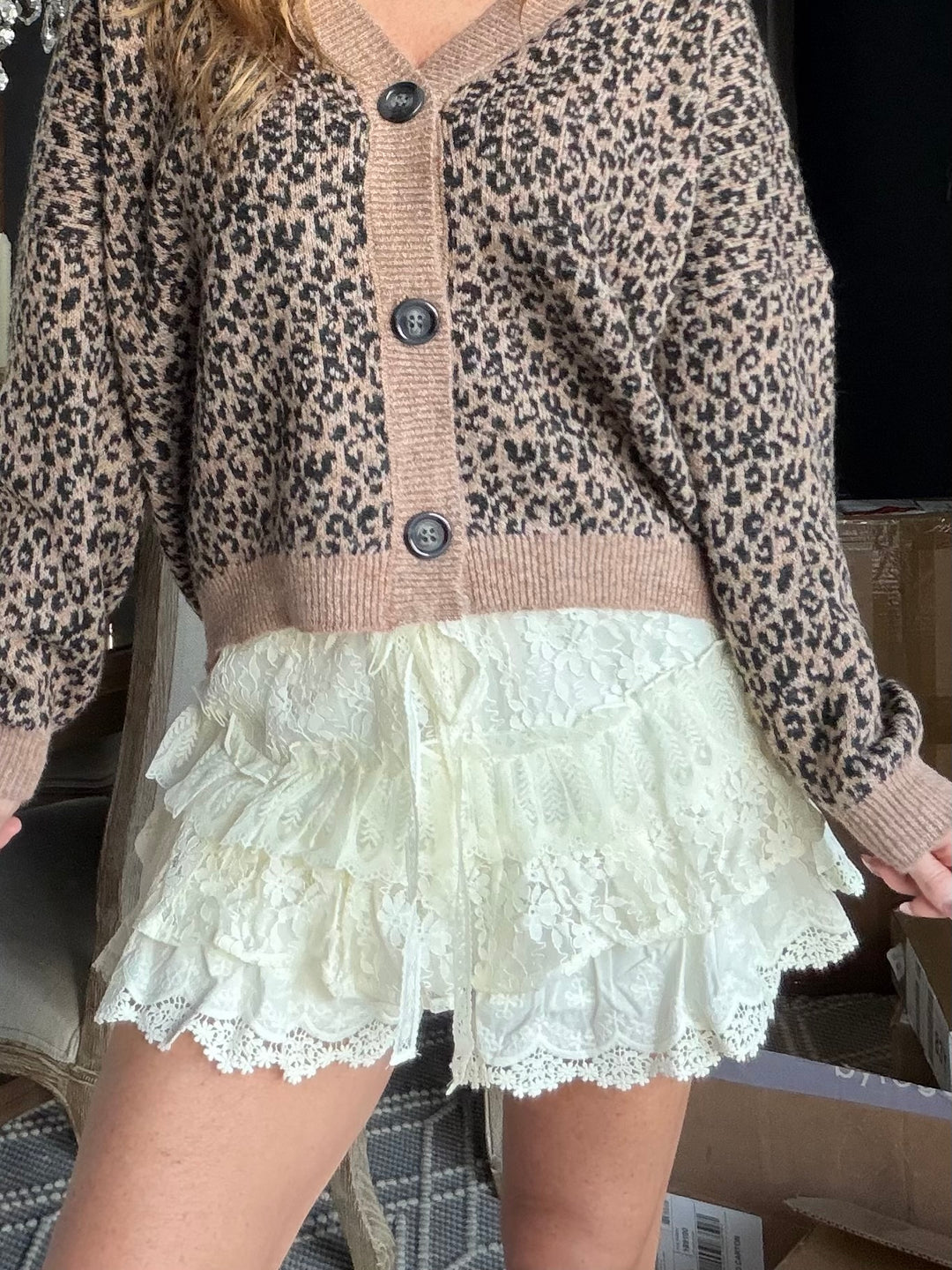 Tiered Lace Mini Shorts