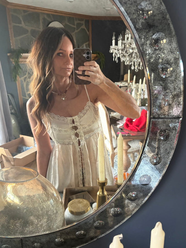 Silky Lace-Trim Maxi Top