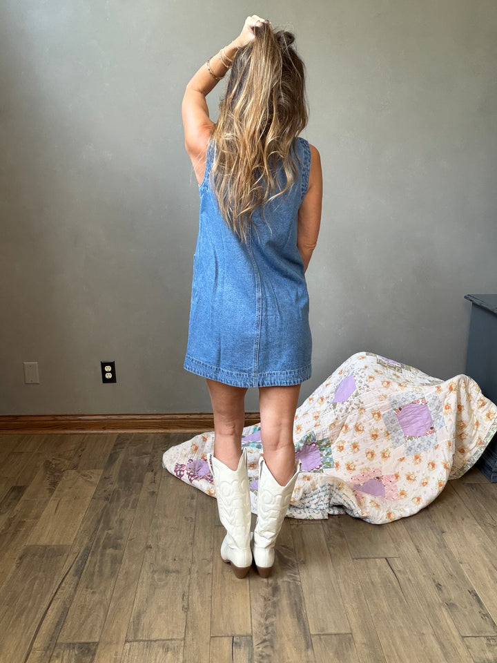 Sleeveless Denim Mini Dress