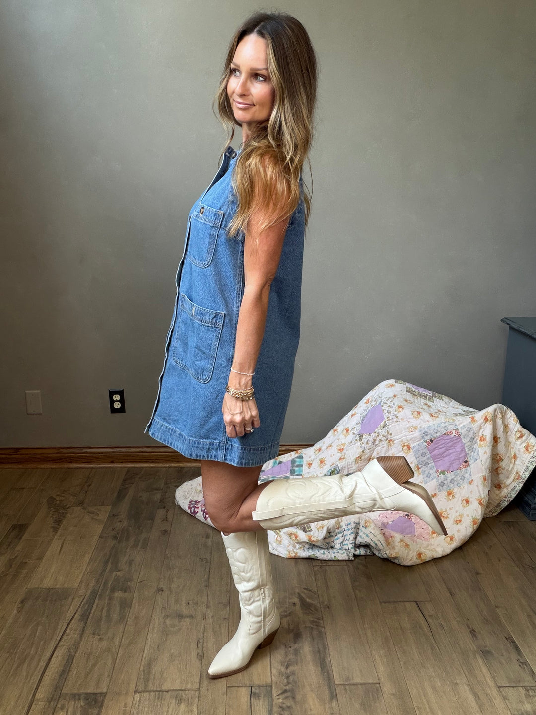 Sleeveless Denim Mini Dress