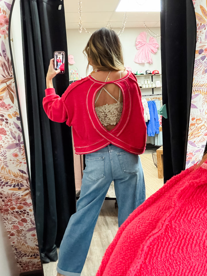 Risen High Rise Crop Barrel Jeans