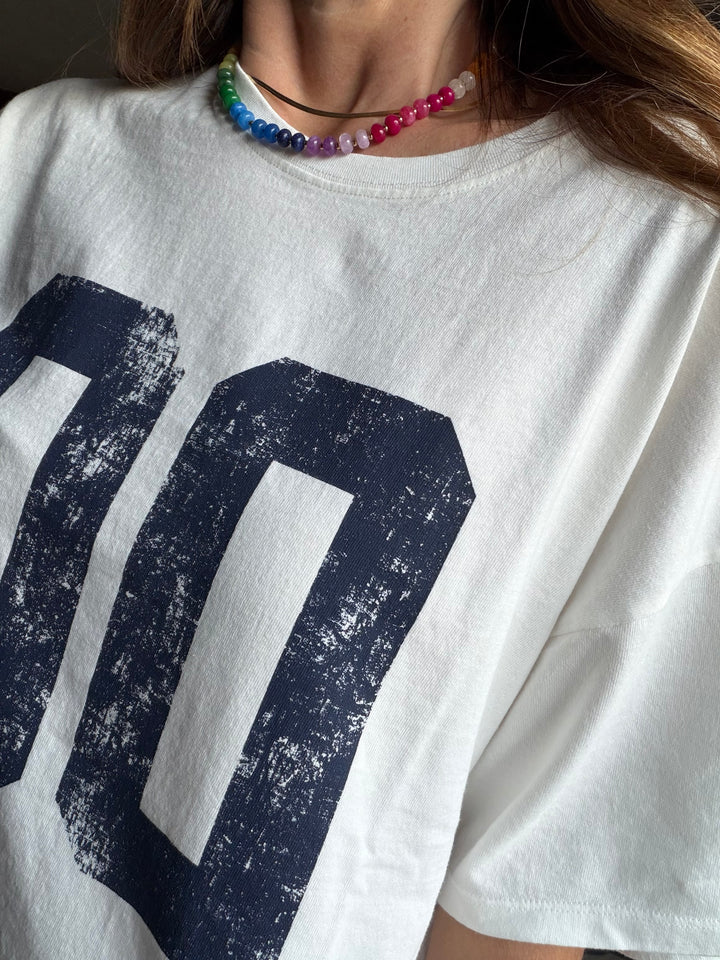 Oversized 00 Graphic Tee – Mineral Wash Navy