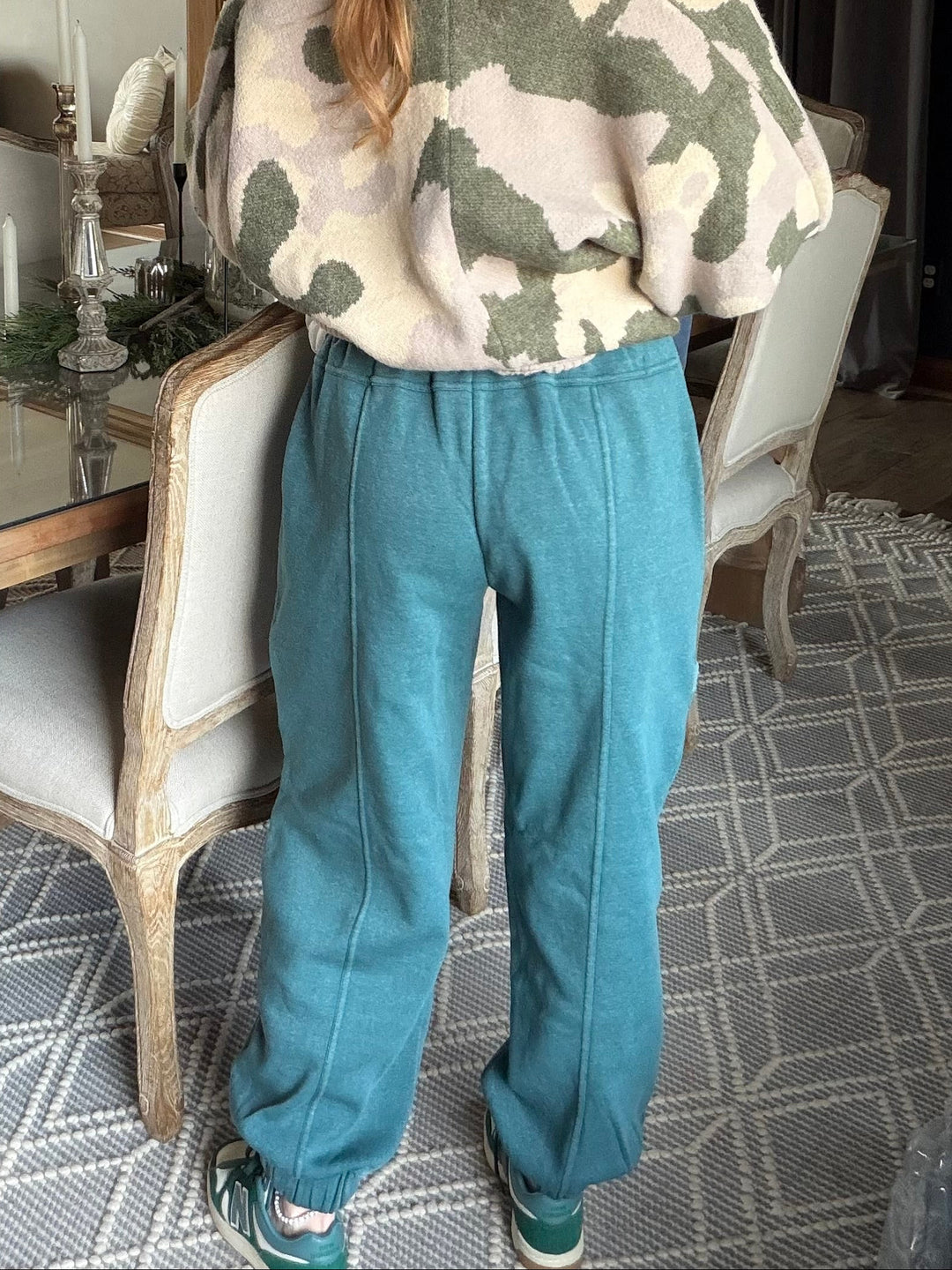 Dark Teal Wide Leg Joggers