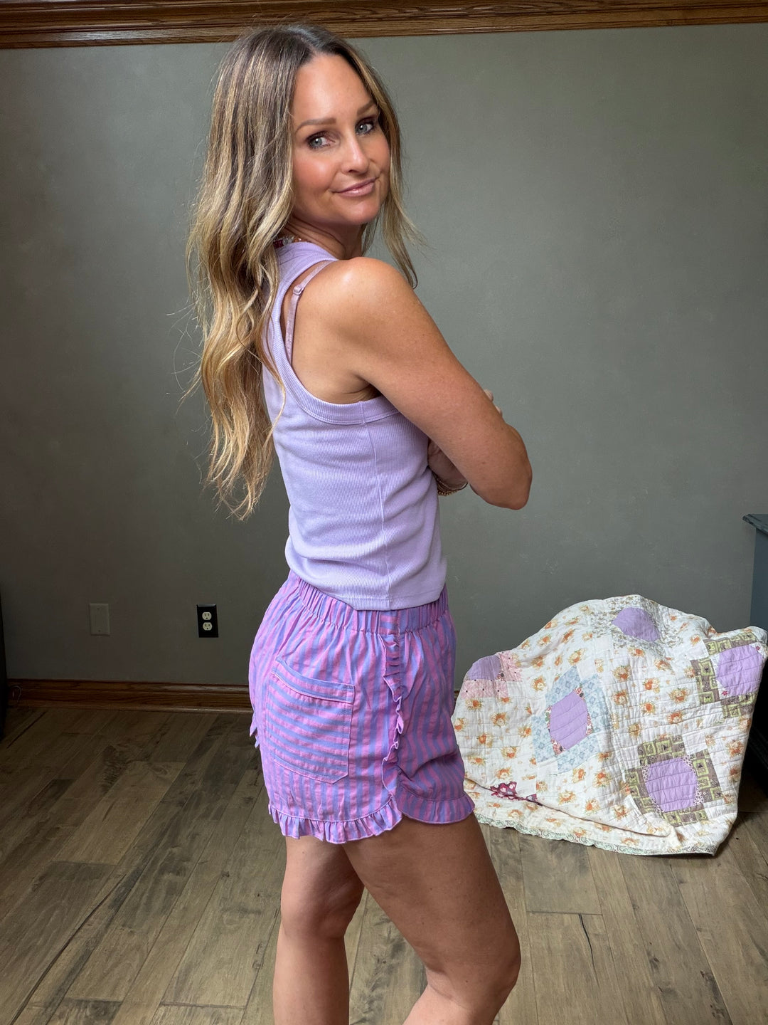 Cotton Candy Striped Shorts