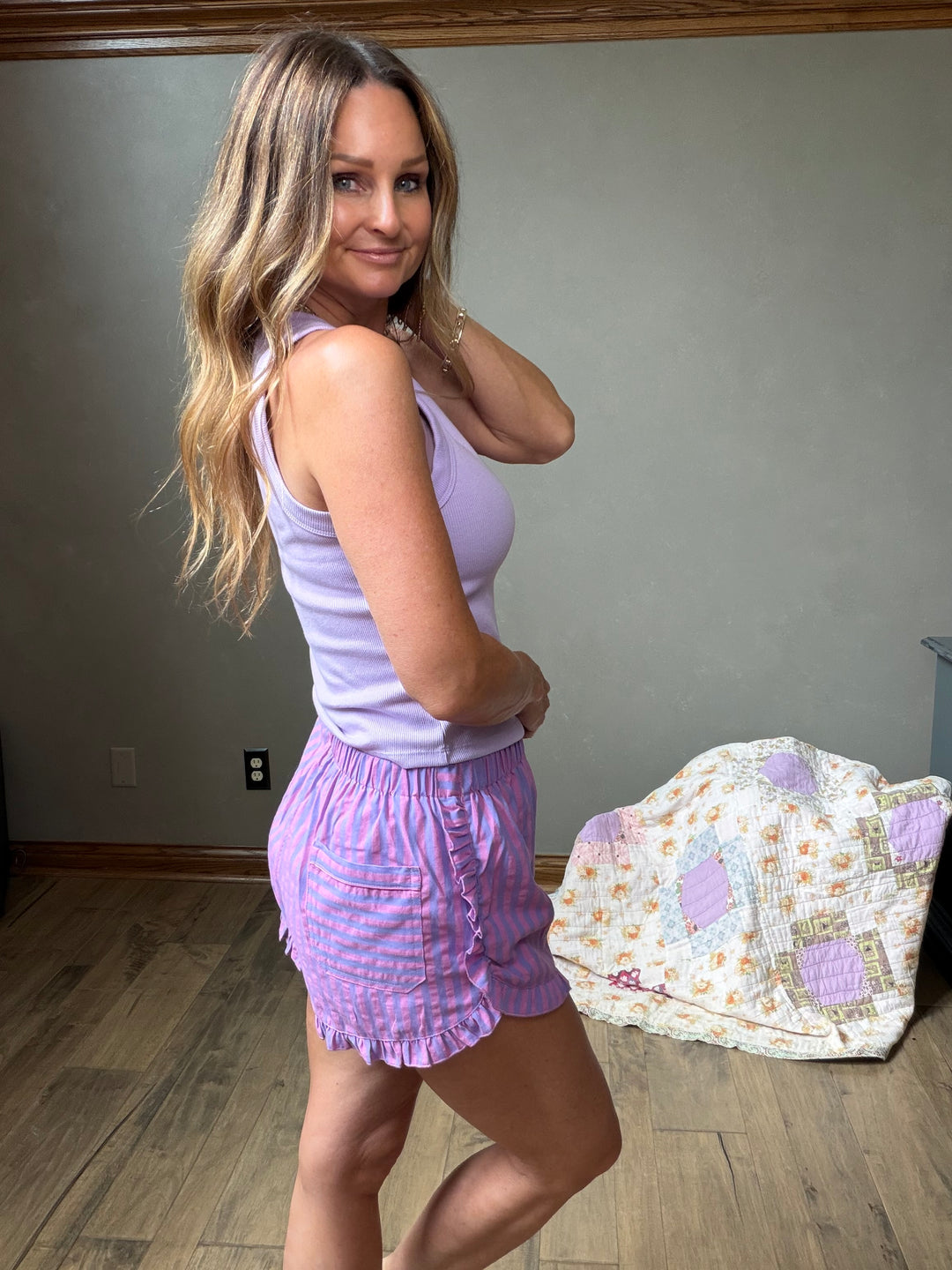Cotton Candy Striped Shorts