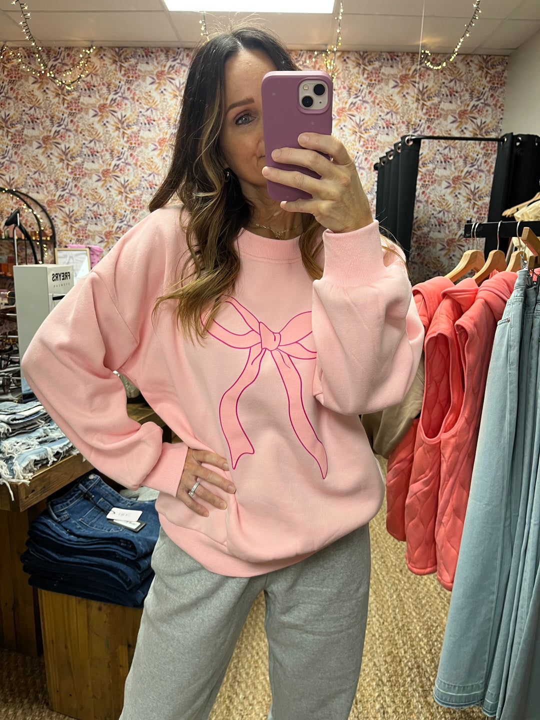 Coquette Bow Crew Sweatshirt