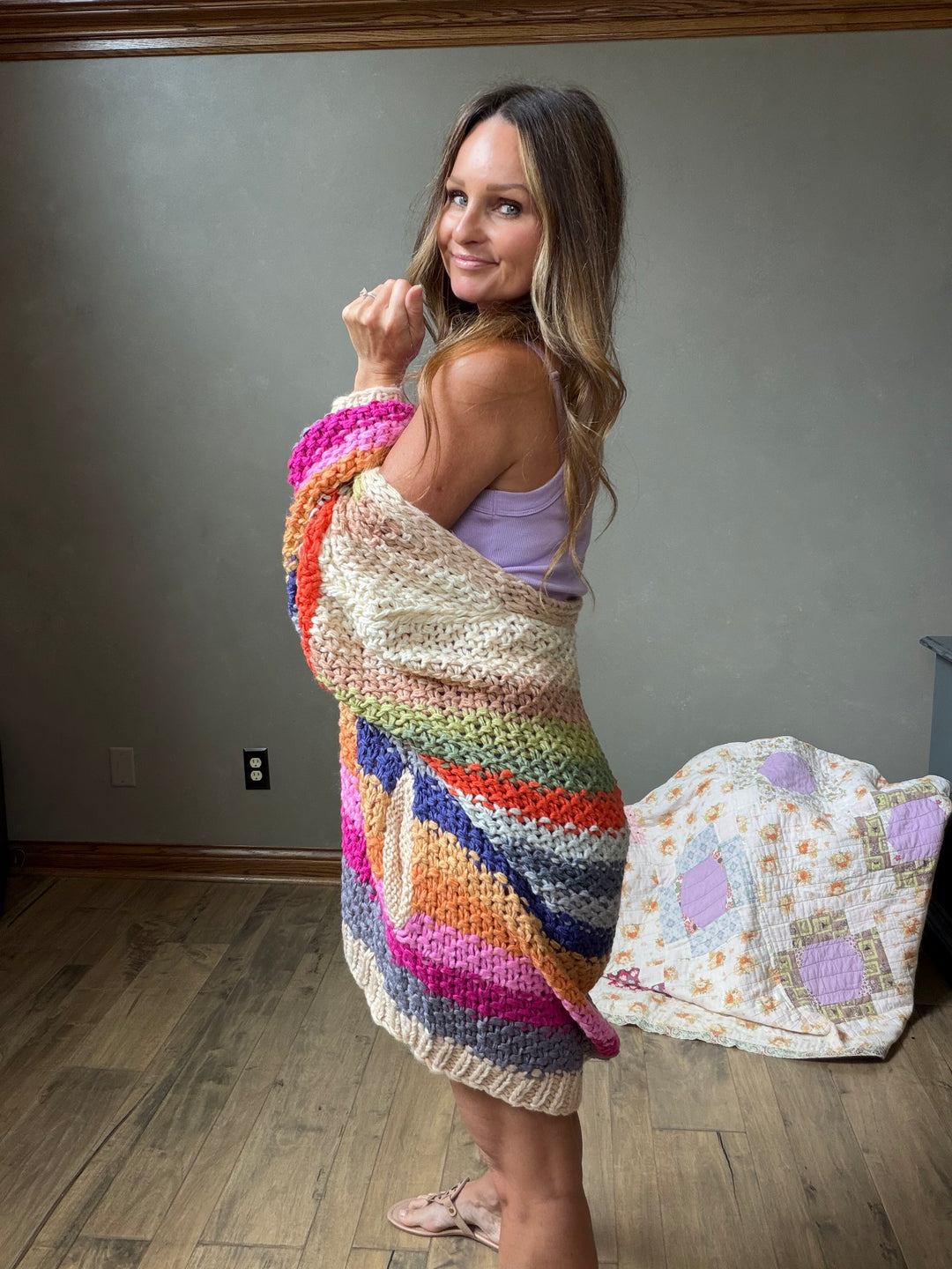 Rainbow Crochet Cardigan