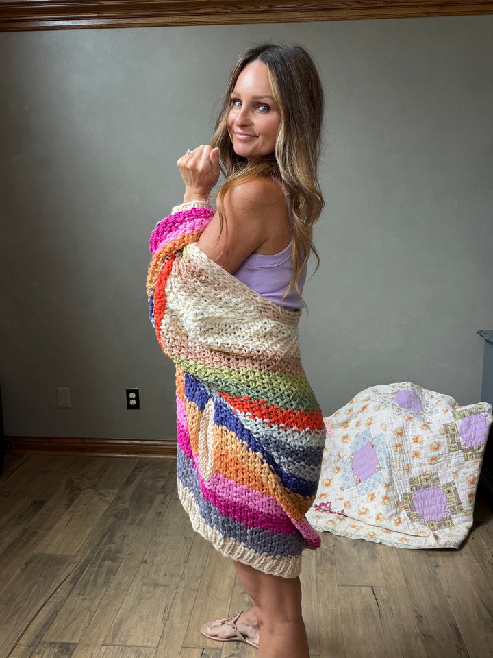 Rainbow Crochet Cardigan