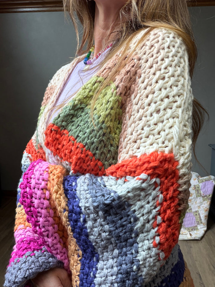 Rainbow Crochet Cardigan