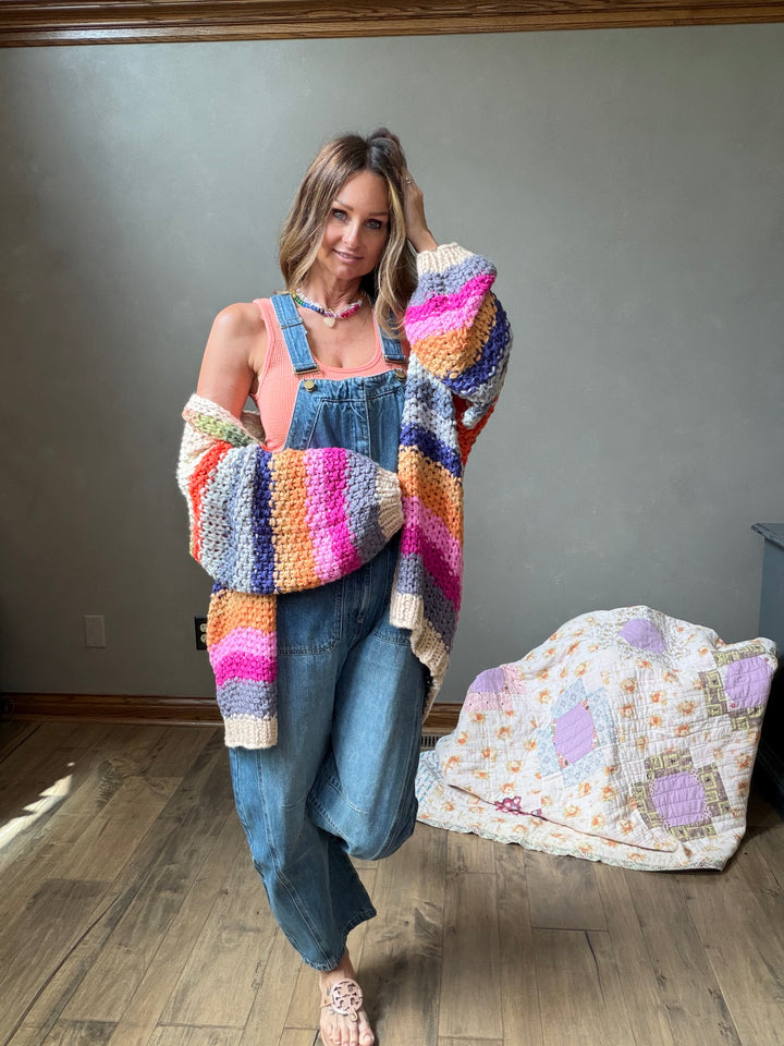 Rainbow Crochet Cardigan