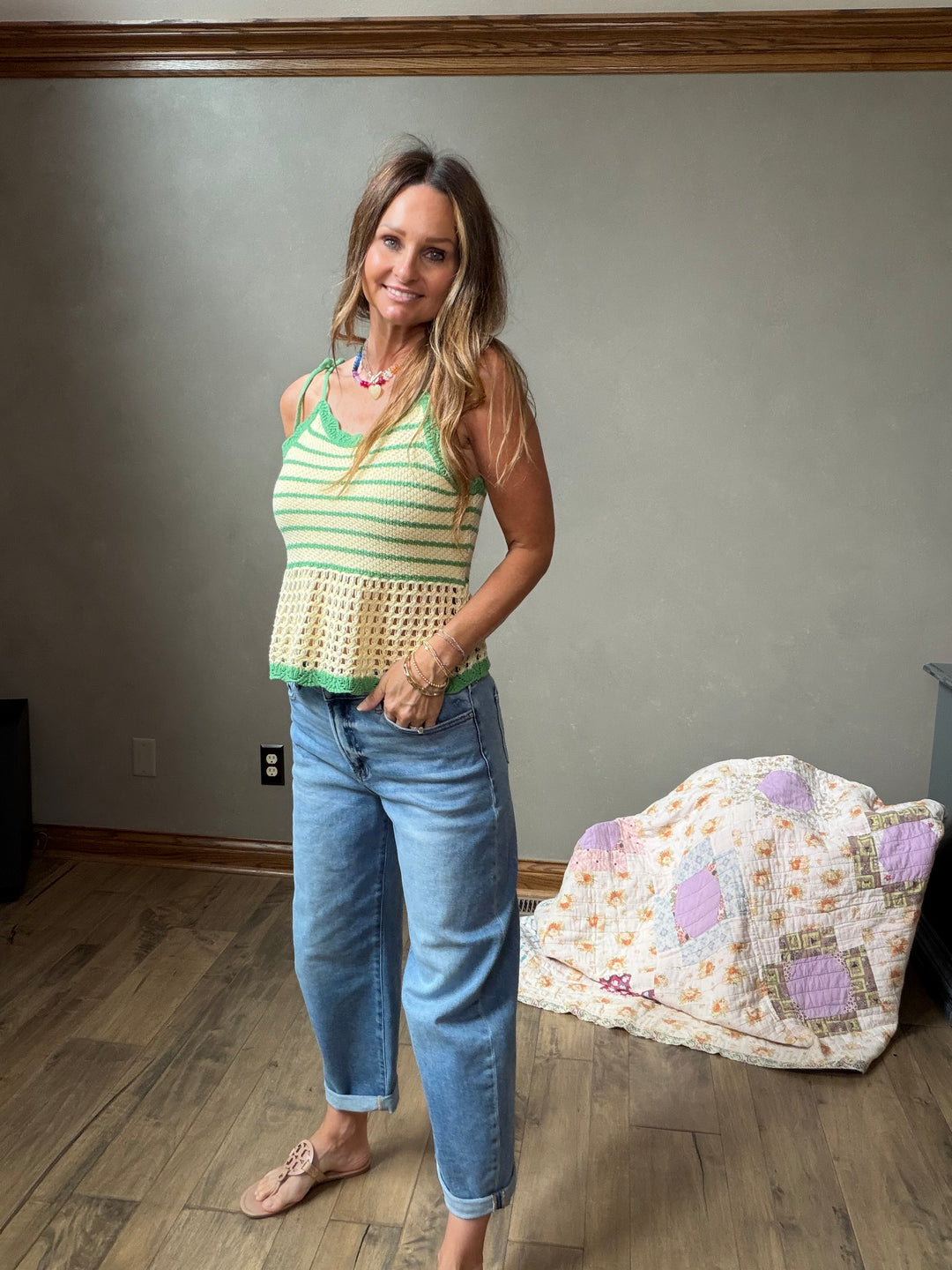 Seaside Crochet Tie Tank