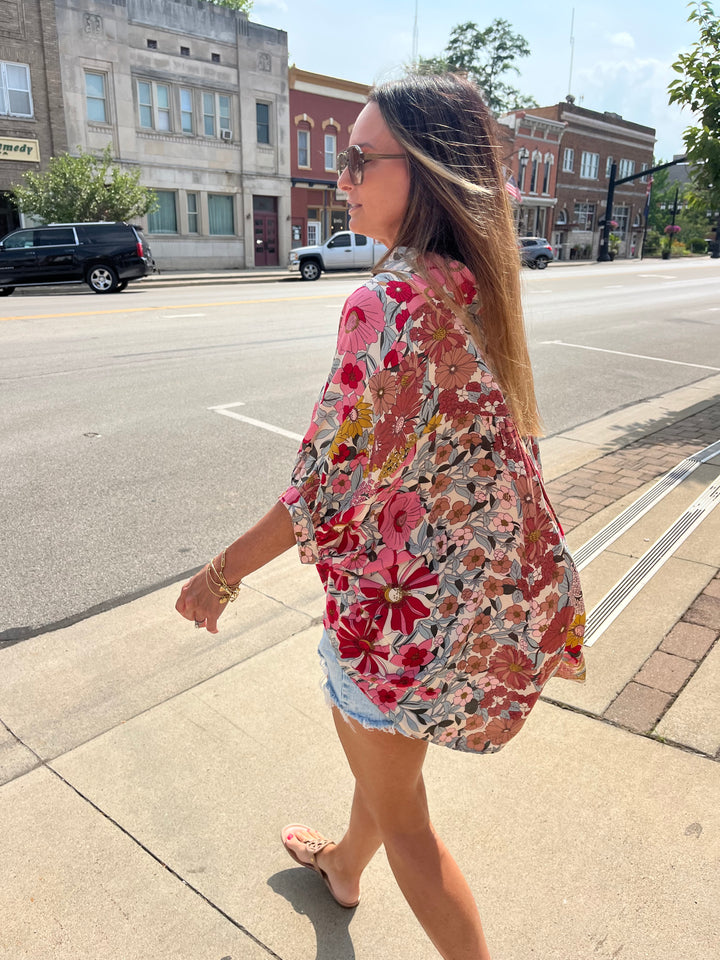 Boho Bloom Button-Up