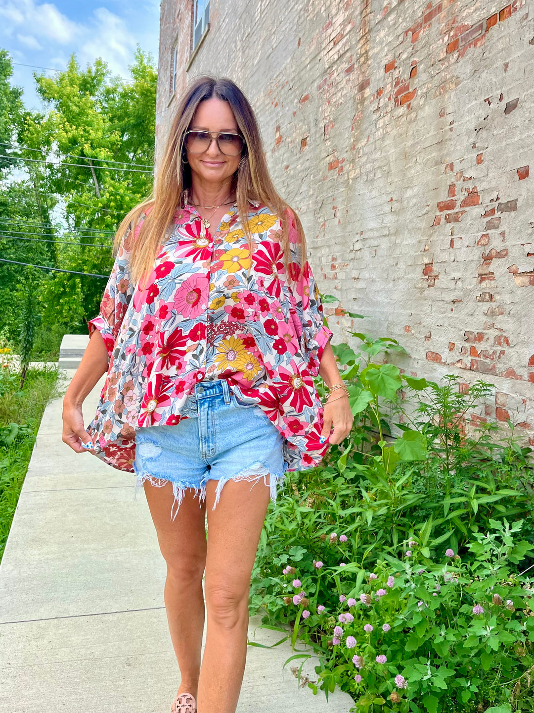 Boho Bloom Button-Up