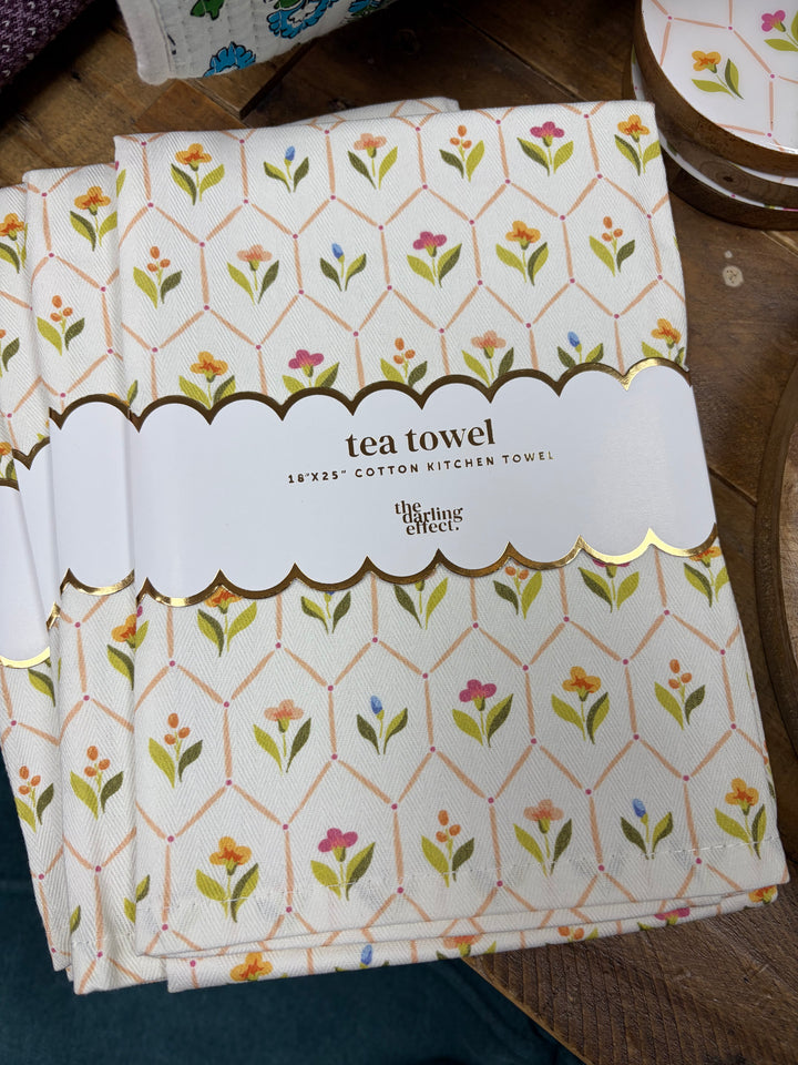 Floral tea towel