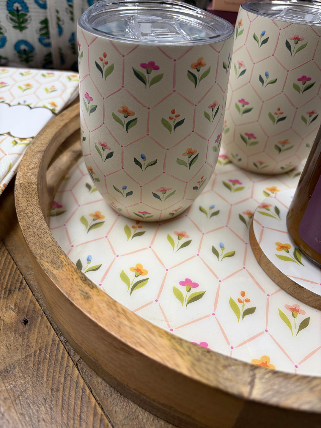 Round Wood Enamel Tray-Handpicked For You