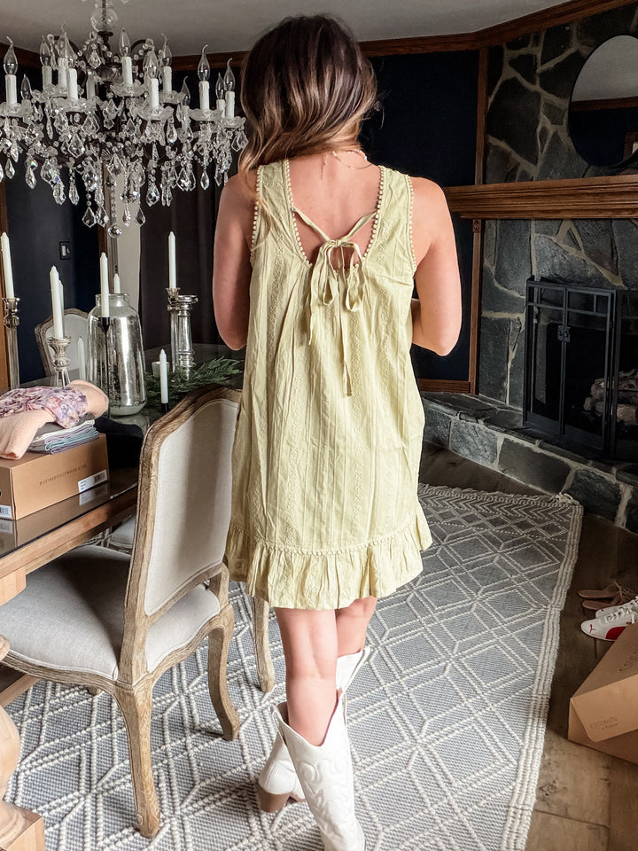 Garden Dune Mini Dress – Light Olive
