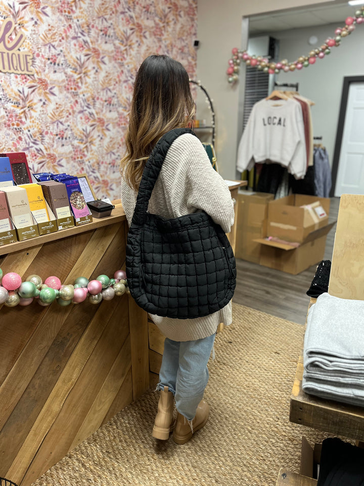 Quilted Hobo Tote Bag