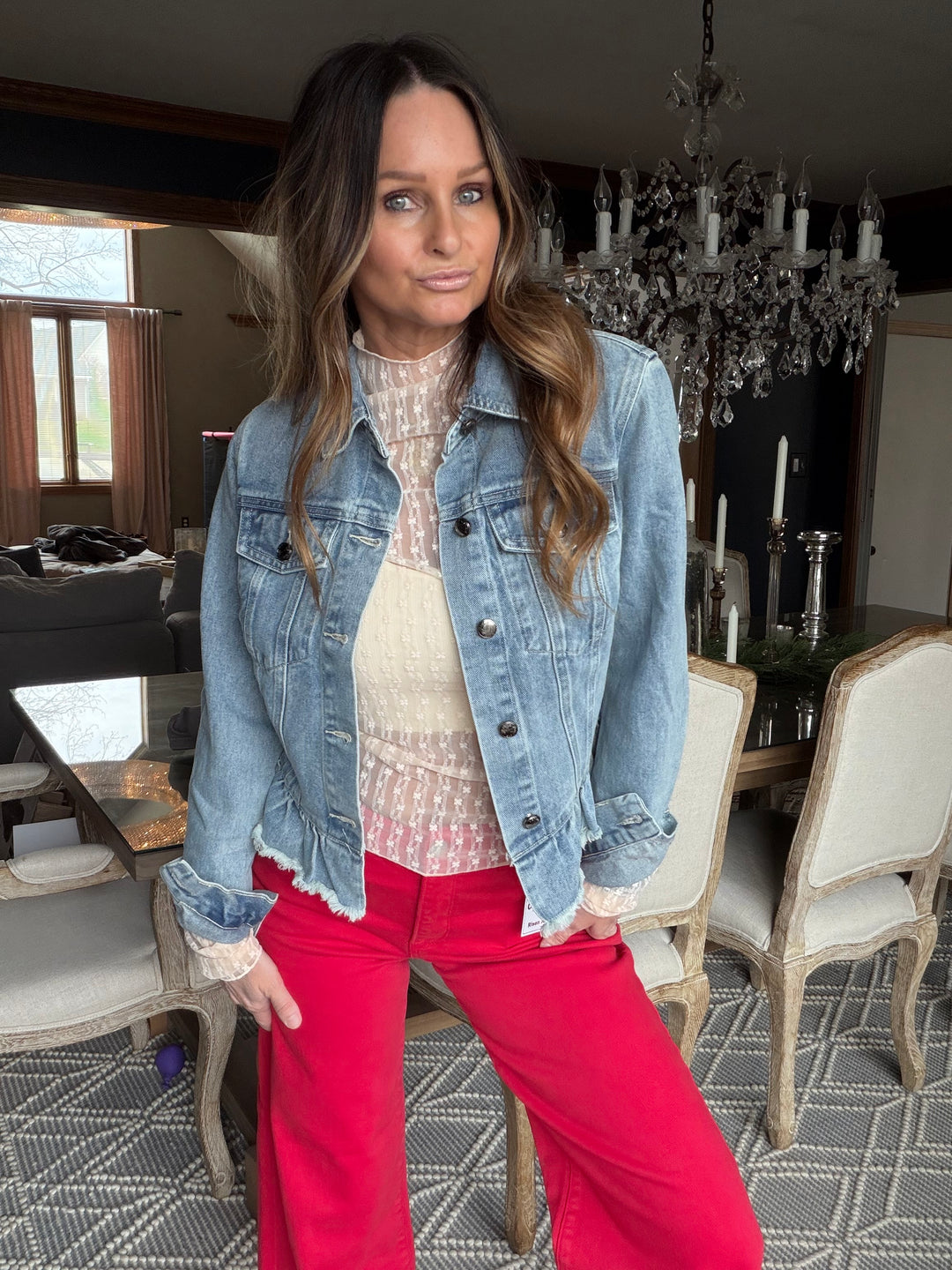 Ivory Mirage Mesh Layering Top