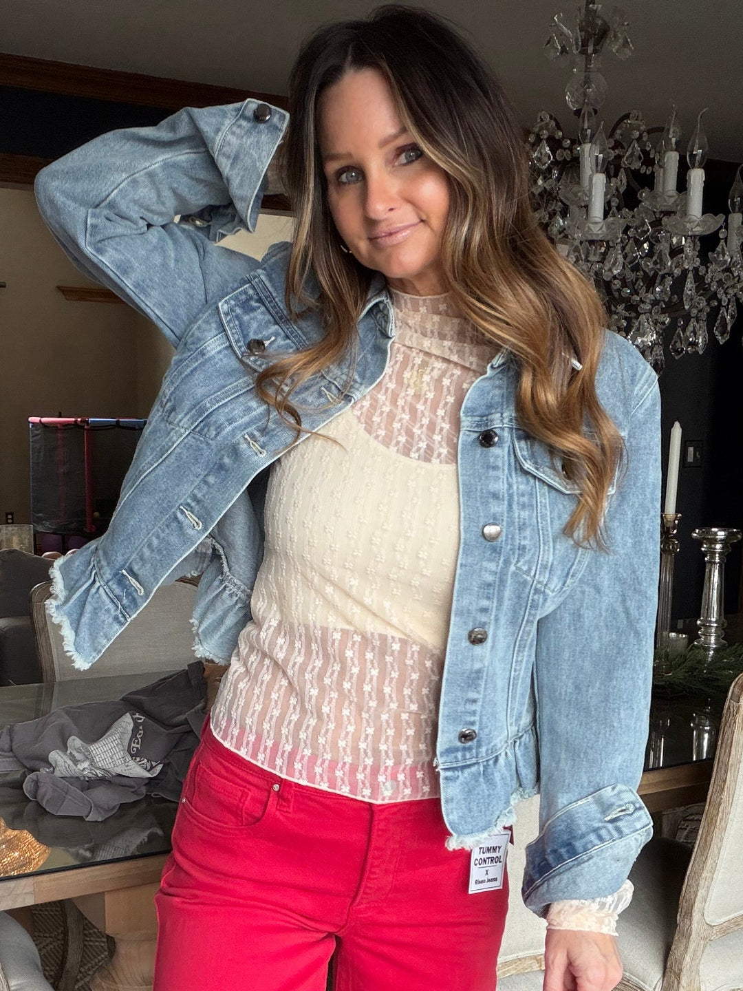 Ivory Mirage Mesh Layering Top