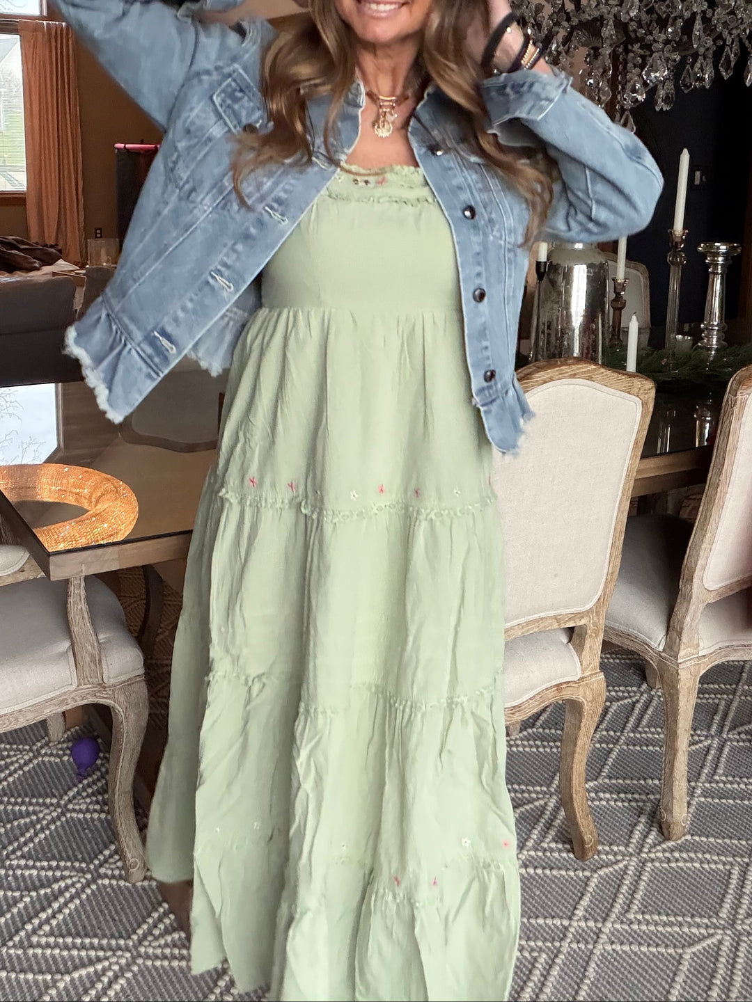 Desert Meadow Maxi Dress - Light Sage