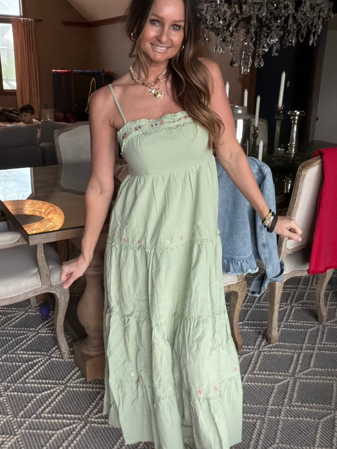 Desert Meadow Maxi Dress - Light Sage