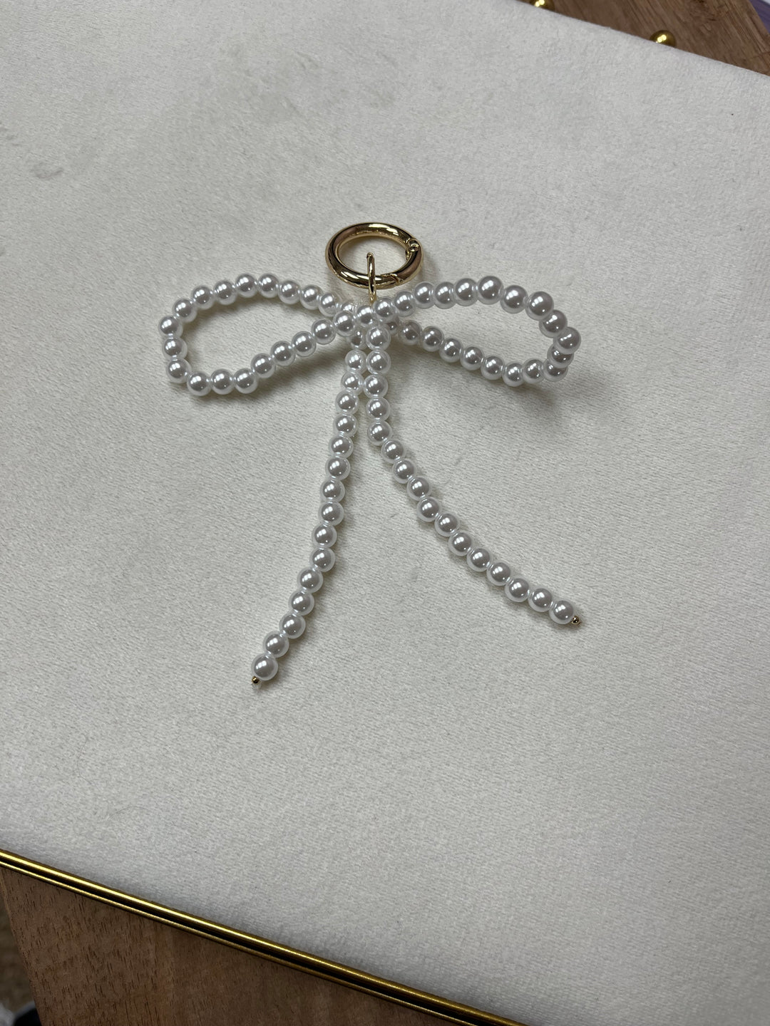 Pearl Bow Bag Charm