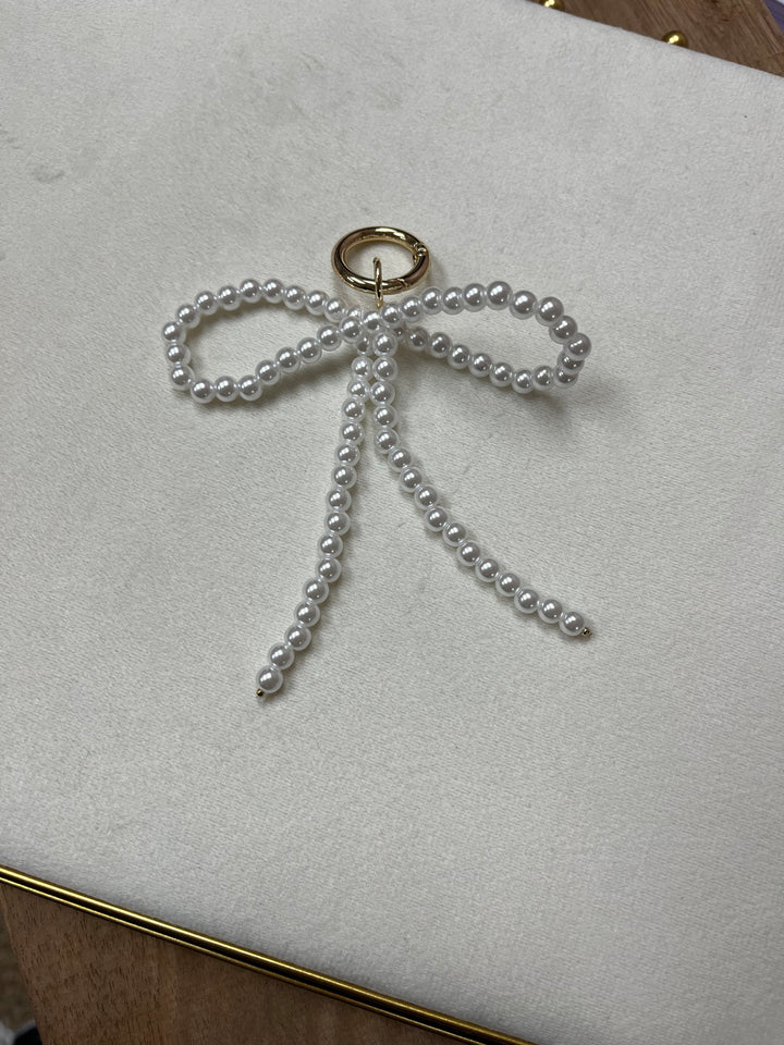 Pearl Bow Bag Charm