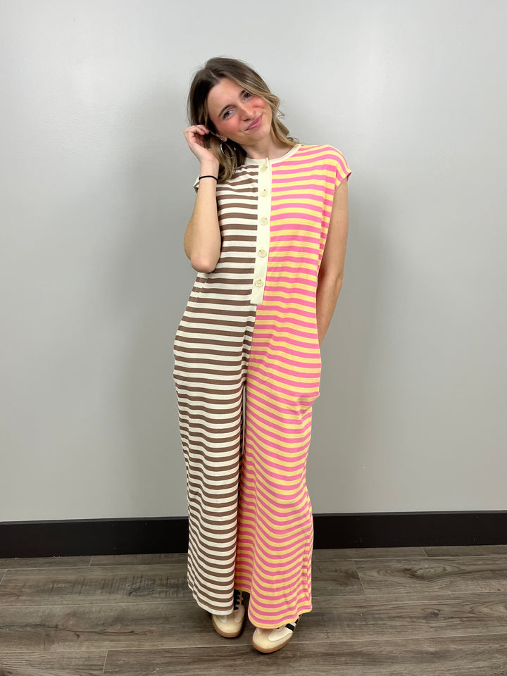 Daisy Striped Jumpsuit