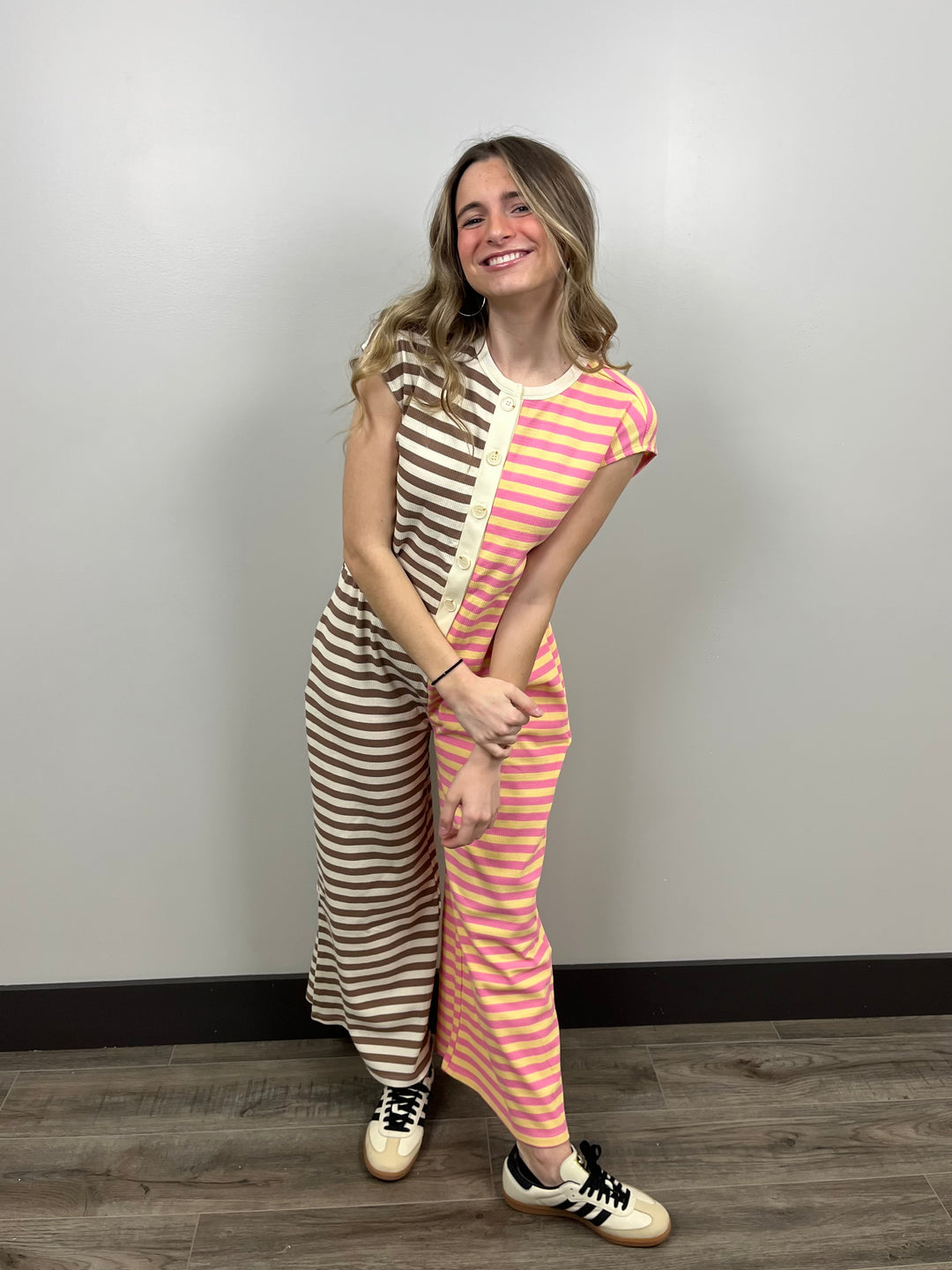 Daisy Striped Jumpsuit