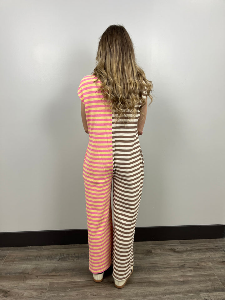 Daisy Striped Jumpsuit