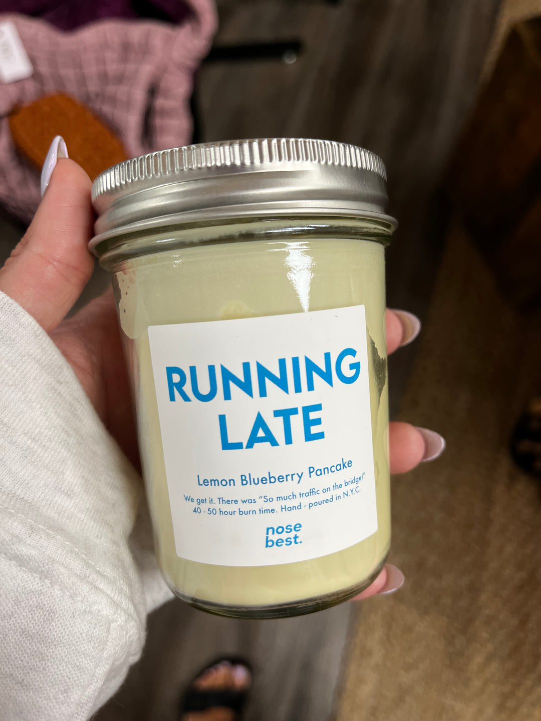 Running Late Lemon Blueberry Pancake soy candle