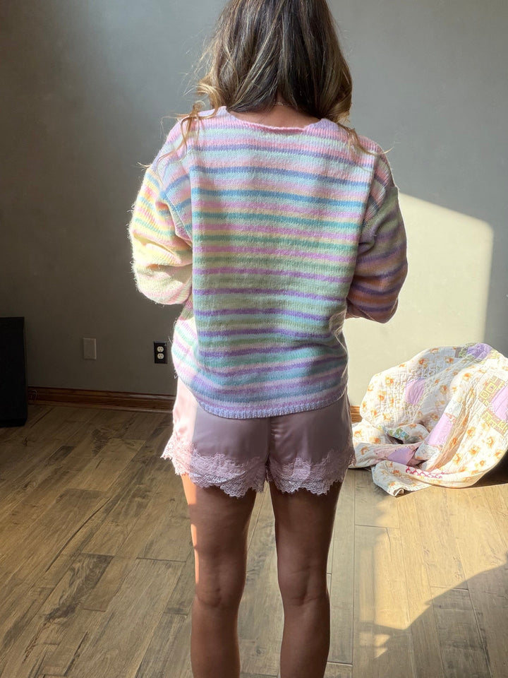 Blush Satin Lace Shorts