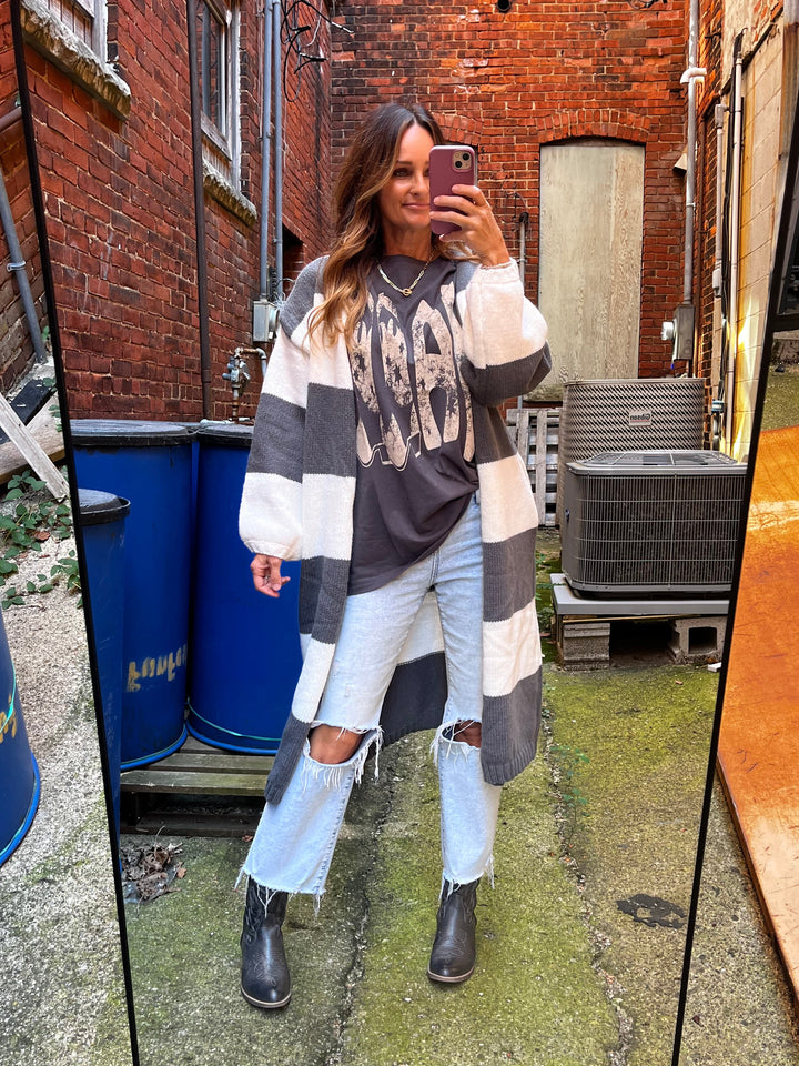 Cozy Striped Knit Cardigan
