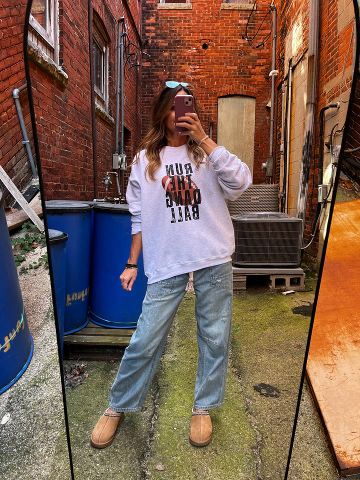 ”Run the Dang Ball” Ash Gray Sweatshirt