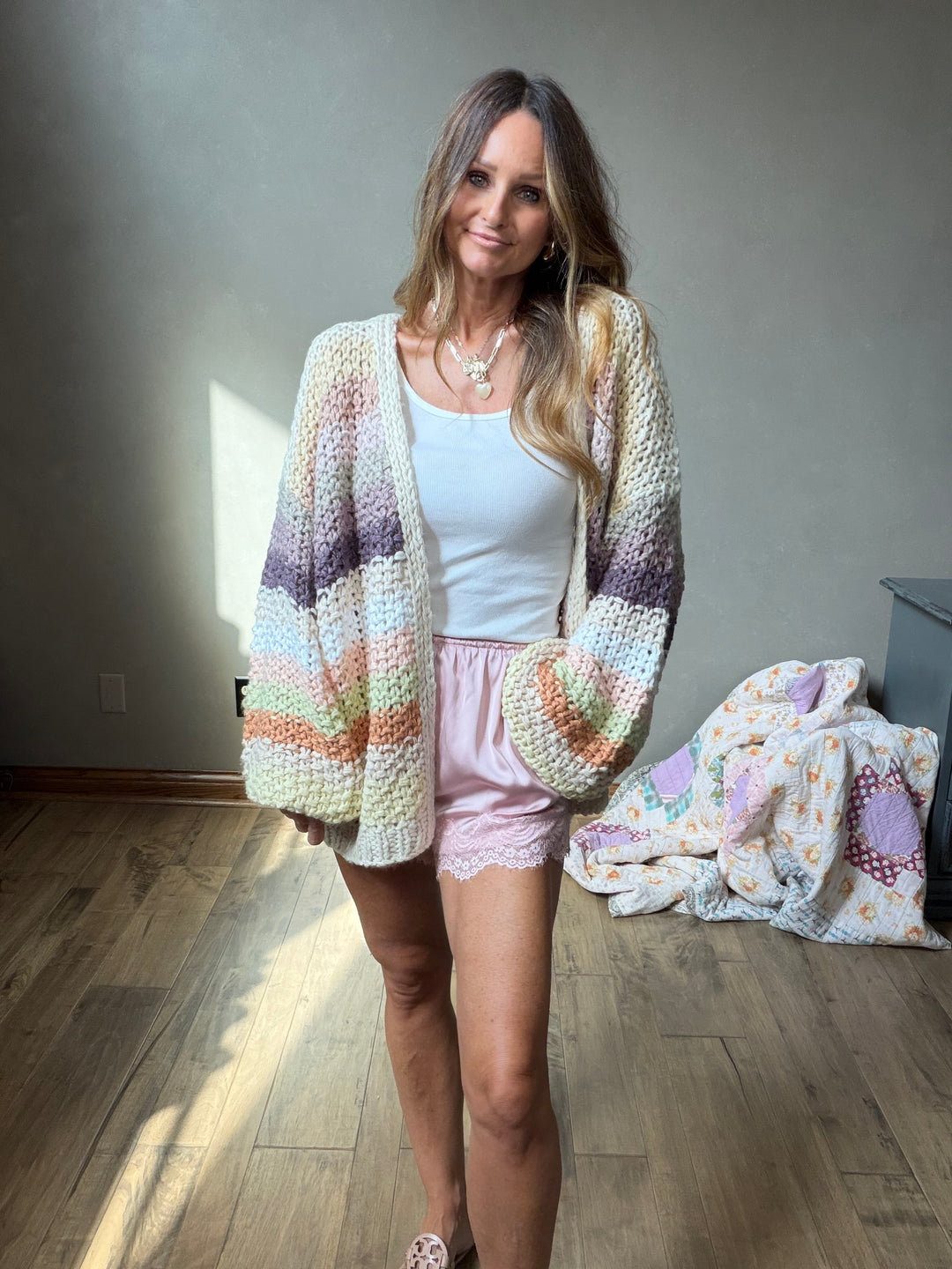 Blush Satin Lace Shorts