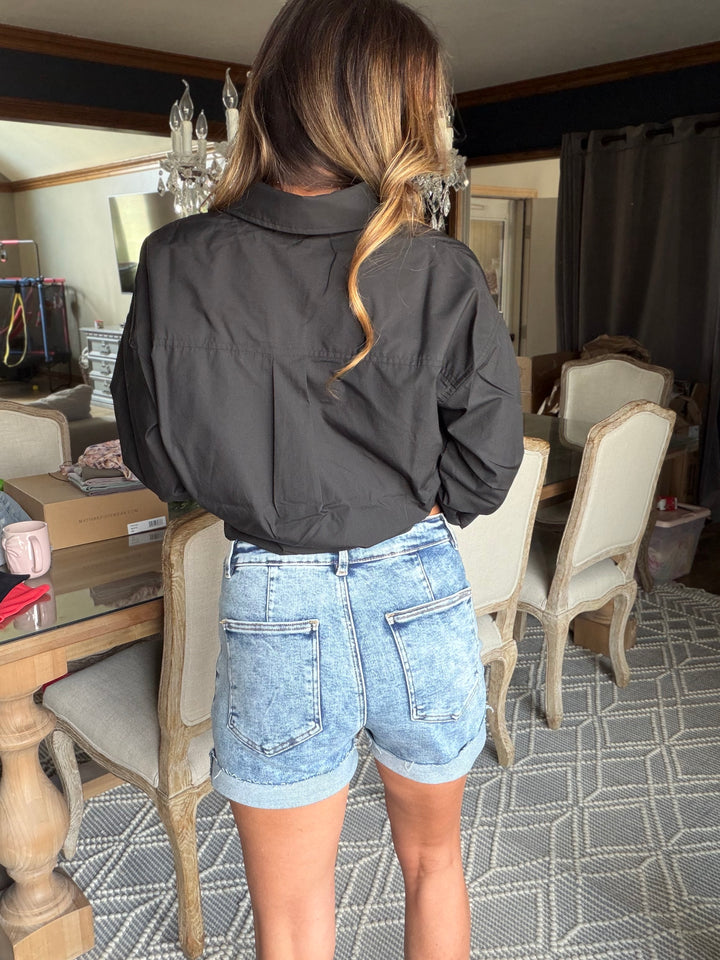 Risen Patch Pocket Denim Shorts