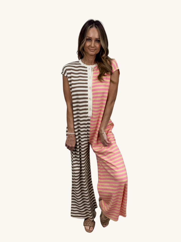 Daisy Striped Jumpsuit