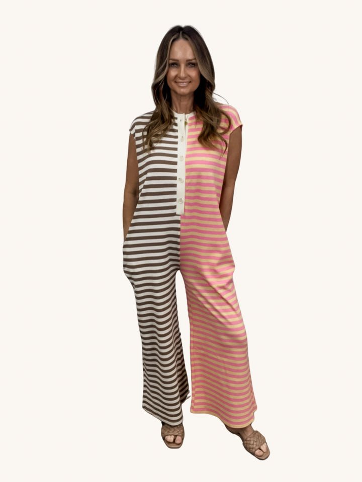Daisy Striped Jumpsuit