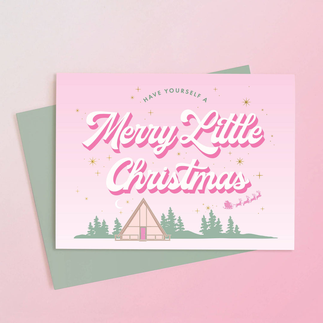 Merry Little Christmas Card | Gold Foil