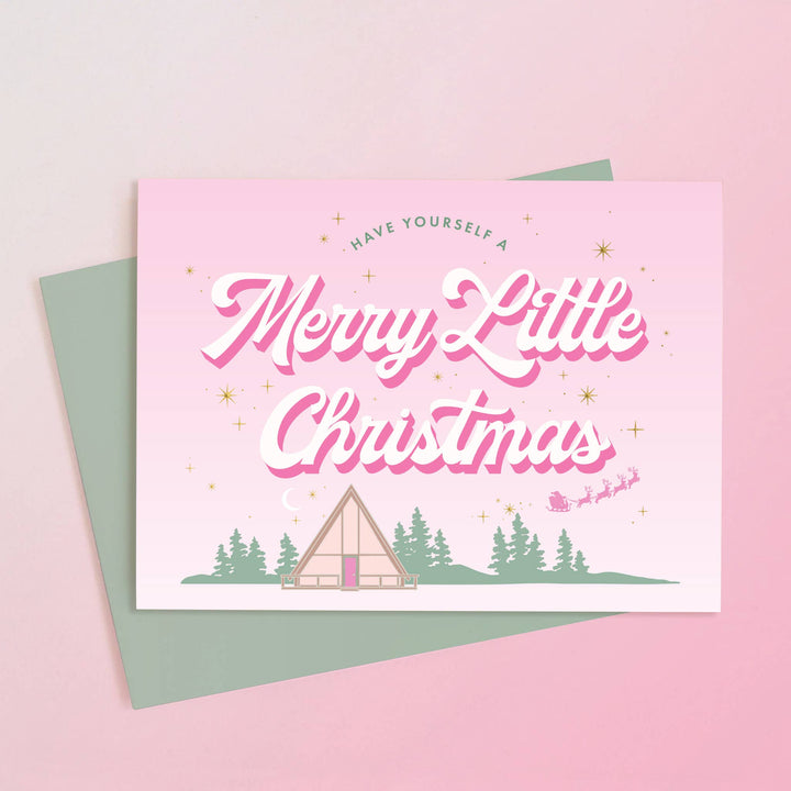 Merry Little Christmas Card | Gold Foil