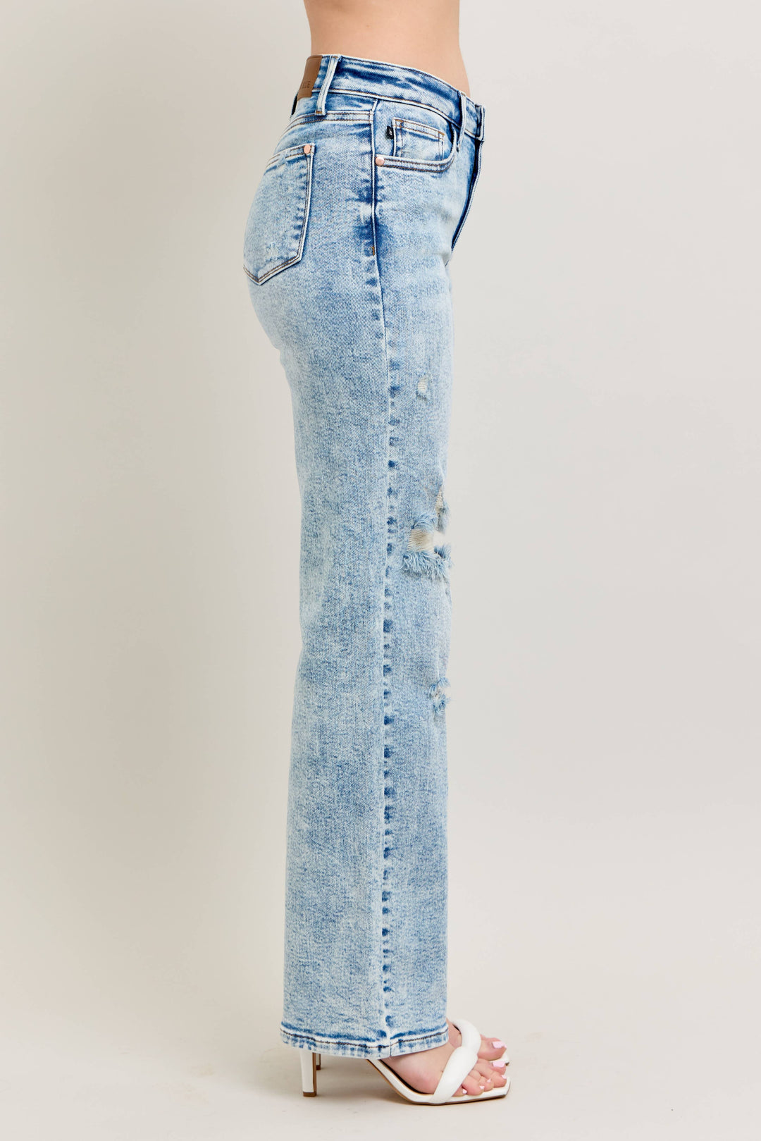 Judy Blue Mineral Wash '90s Straight Distressed Jeans