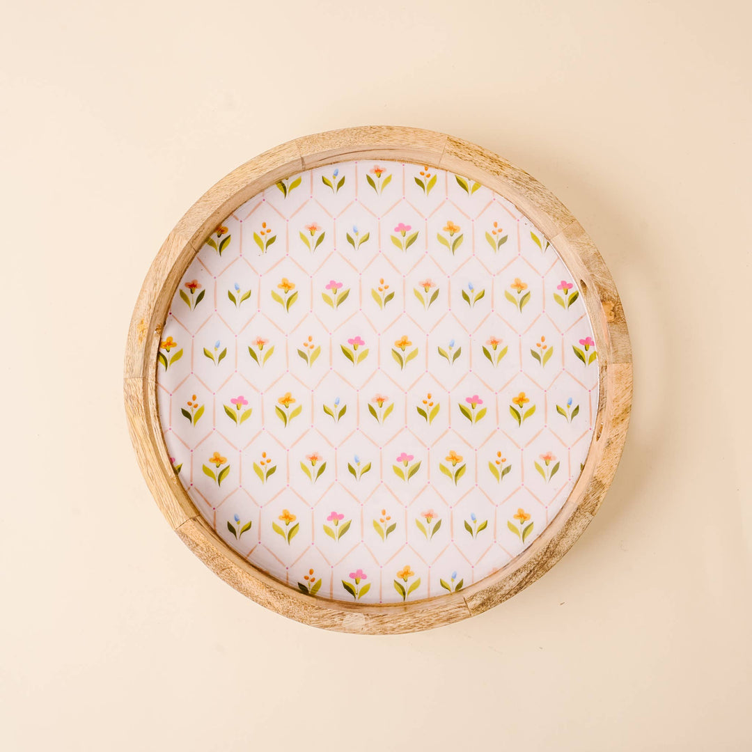 Round Wood Enamel Tray-Handpicked For You