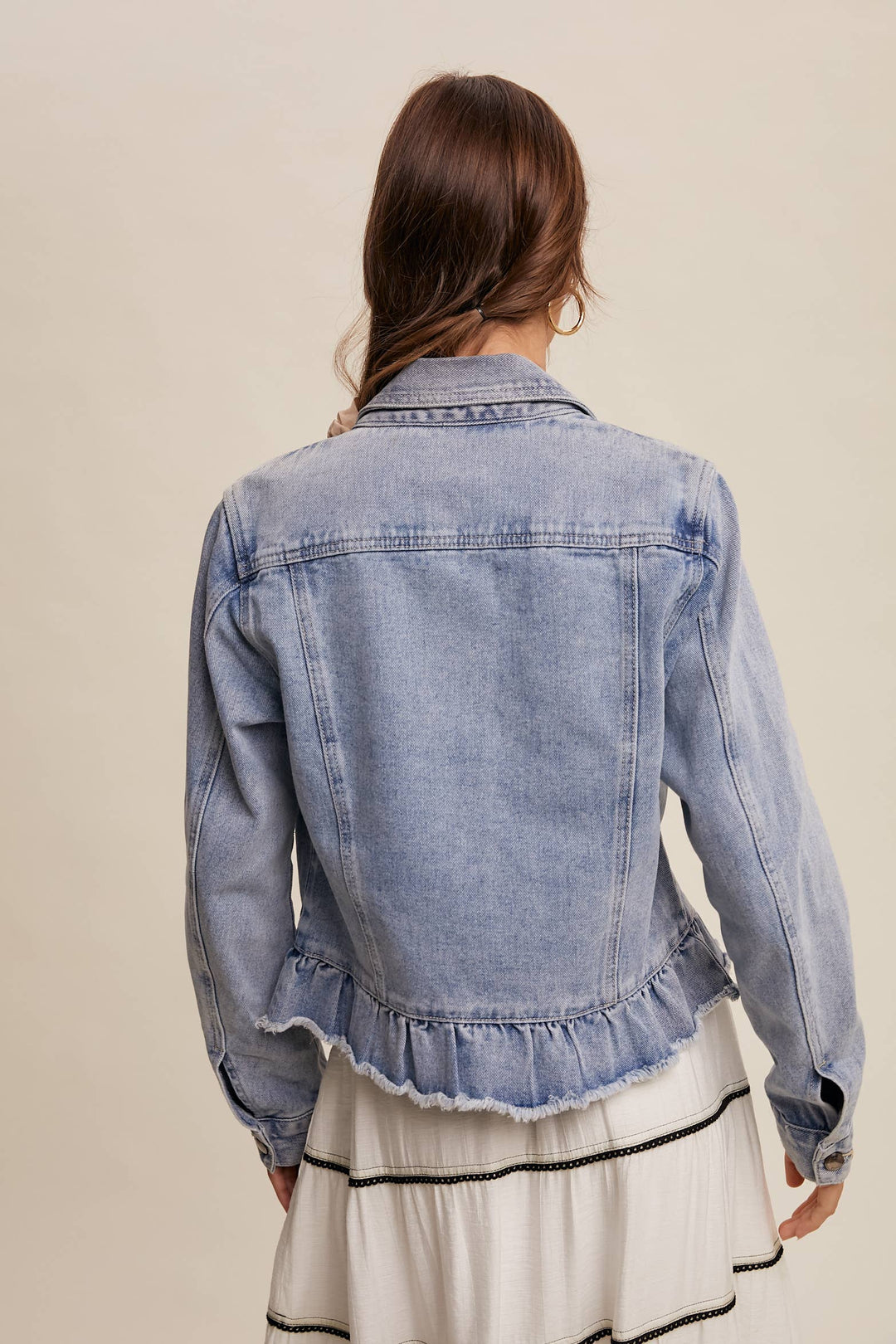 Wildflower Ruffle Denim Jacket
