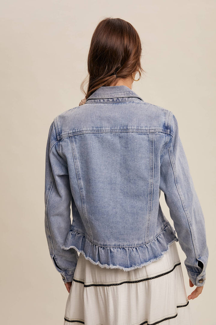 Wildflower Ruffle Denim Jacket