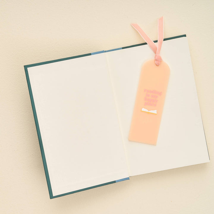 Reading is My Happy Place Acrylic Bookmark